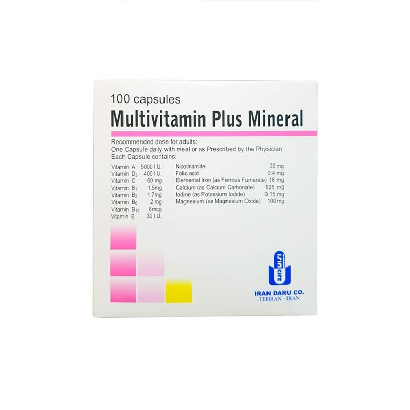 کپسول مولتی ویتامین مینرال ایران دارو 100 عدد